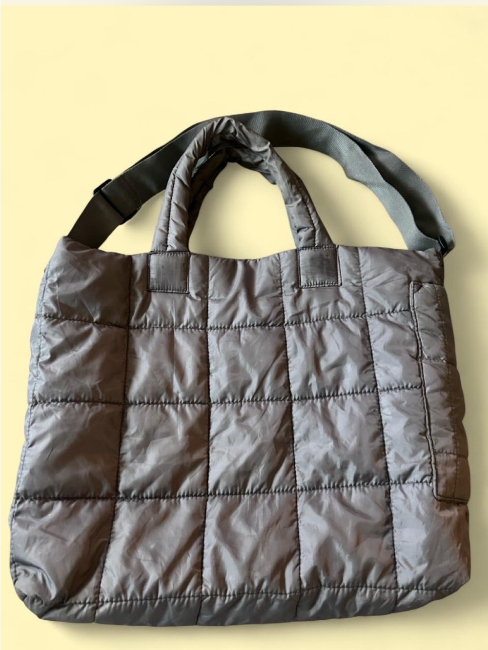 Quilted Grey Tote Bag - Unbranded
